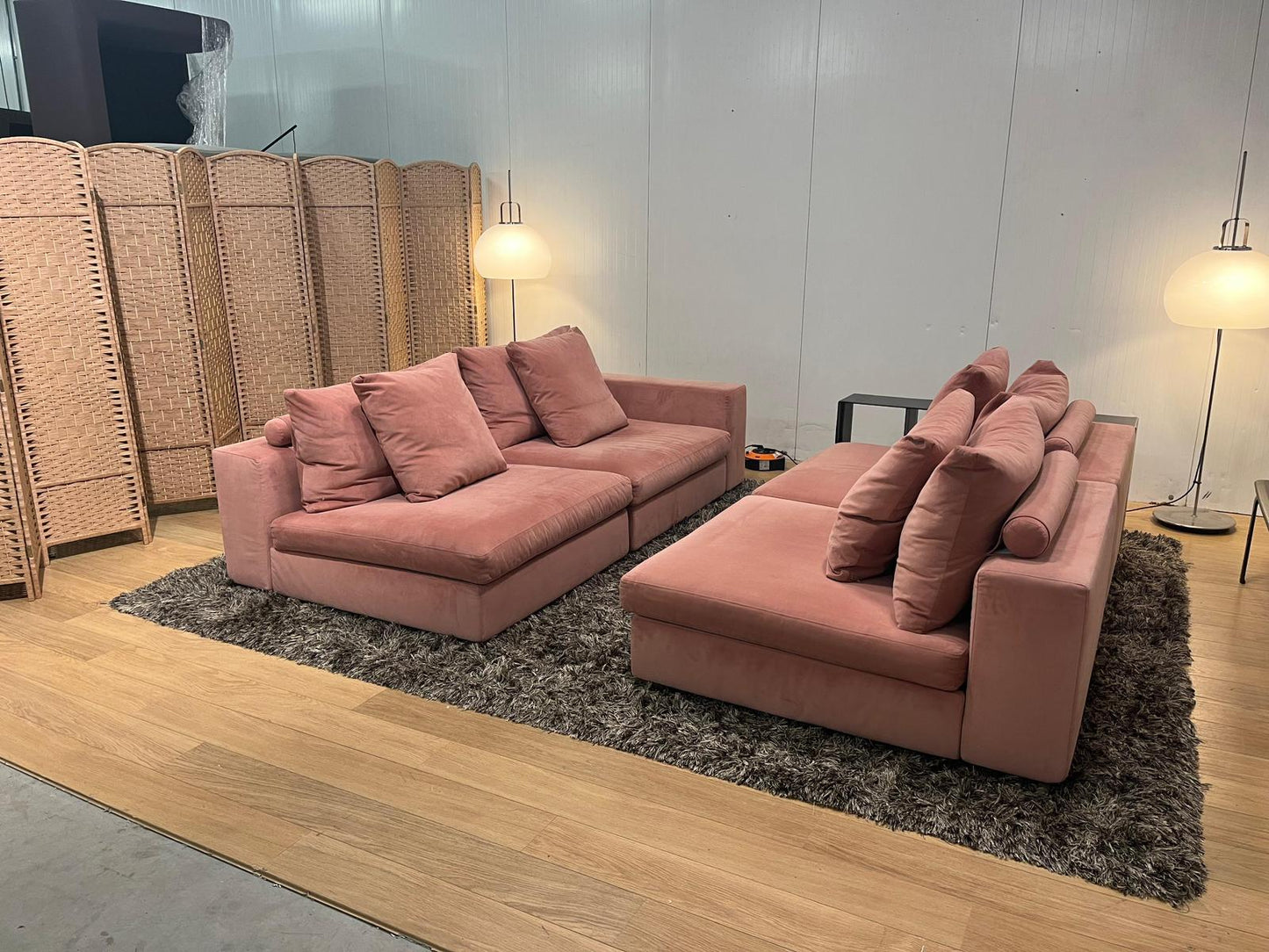 Flexform Groundpiece 4-delig met bookcase – Roze fluweel