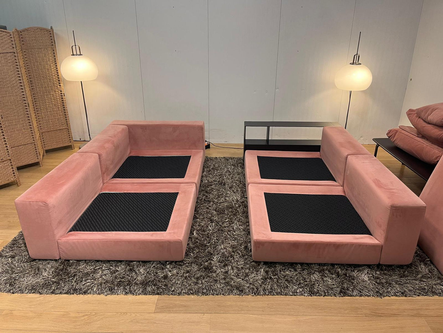 Flexform Groundpiece 4-delig met bookcase – Roze fluweel