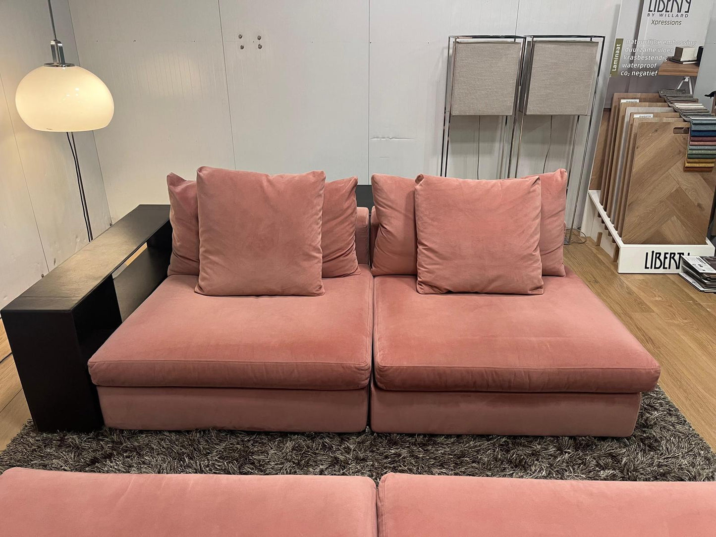 Flexform Groundpiece 4-delig met bookcase – Roze fluweel