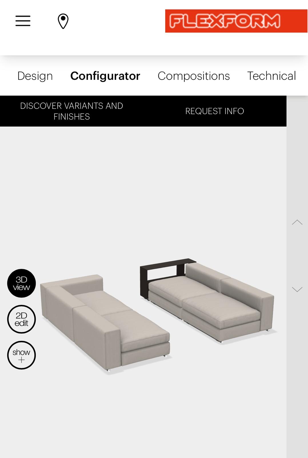 Flexform Groundpiece 4-delig met bookcase – Roze fluweel