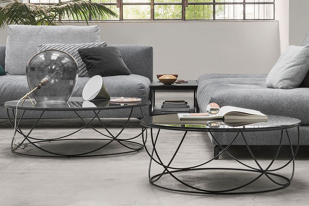 Rolf Benz 8870 Salontafel Zwart Ø80 – Parsolglas