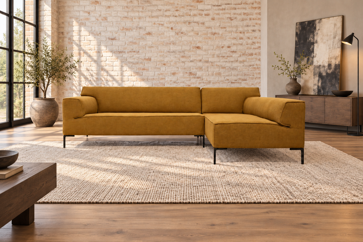 NIEUW Design on Stock Bloq Hoekbank Okergeel + GARANTIE