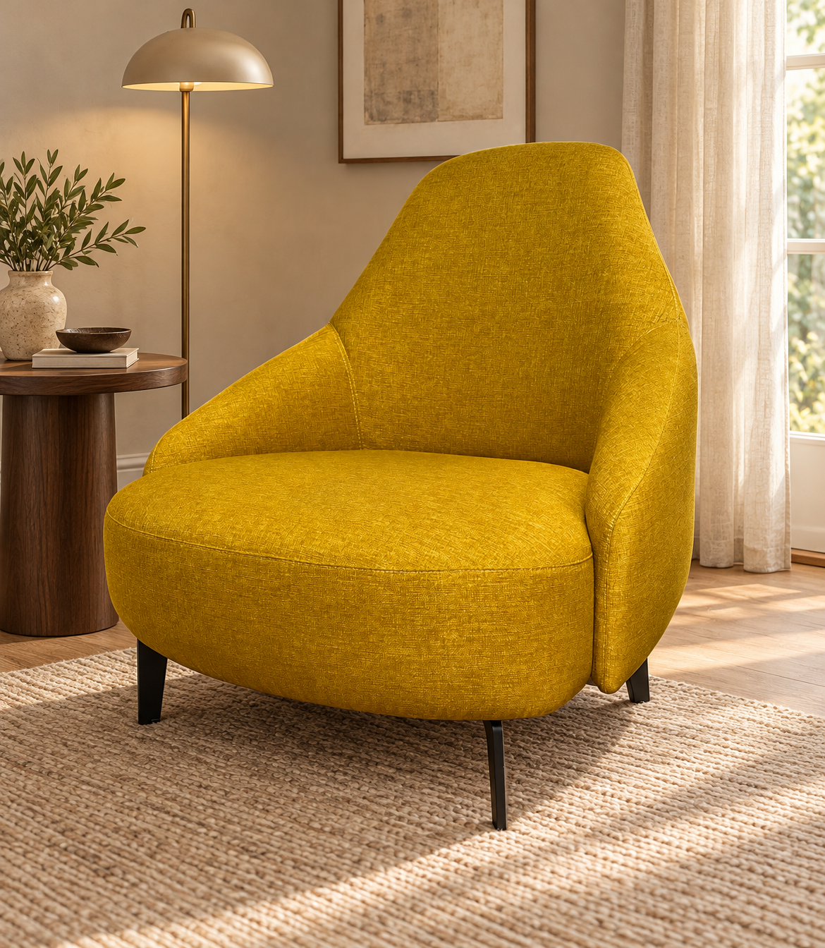 Nieuwstaat 3x Leolux Jill Fauteuil Geel