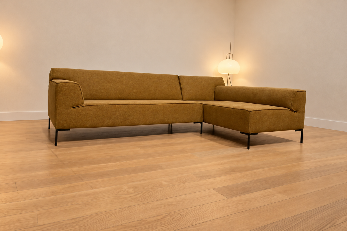 NIEUW Design on Stock Bloq Hoekbank Okergeel + GARANTIE