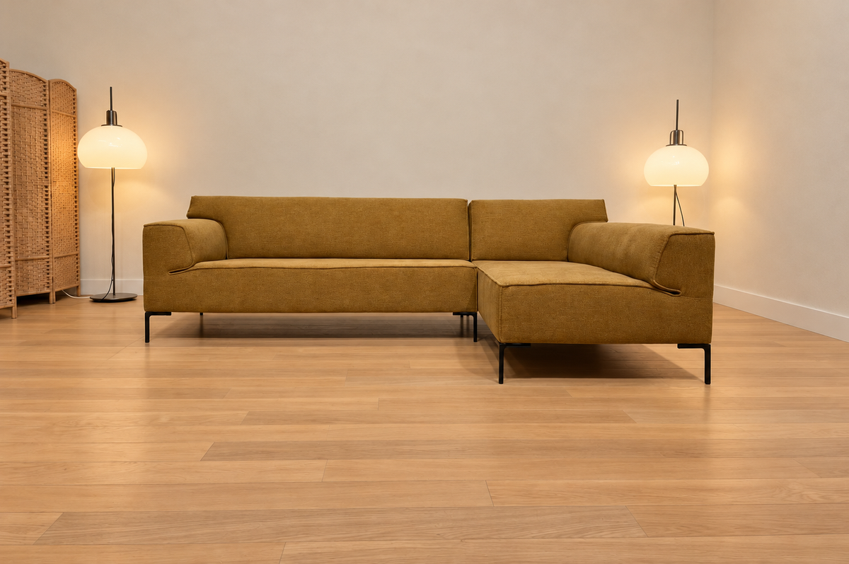 NIEUW Design on Stock Bloq Hoekbank Okergeel + GARANTIE