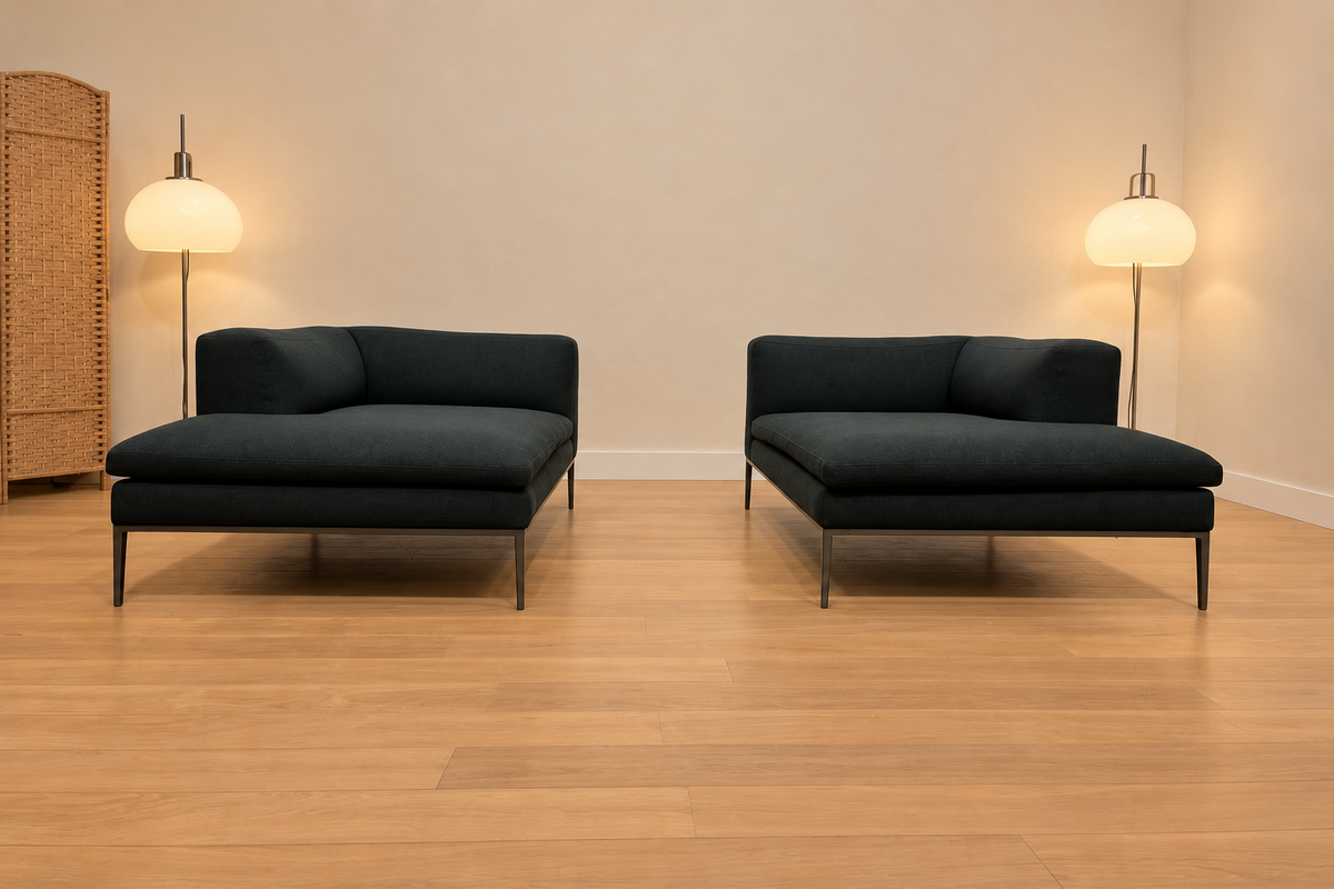ZGAN 2x B&B Italia Michel Chaise Donkergroen + GARANTIE