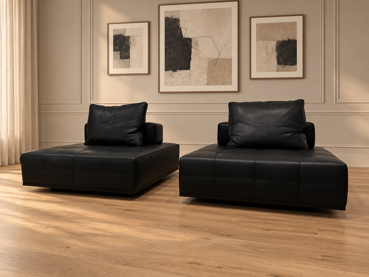 NIEUW Minotti Lawrence 2x Element Leer + GARANTIE