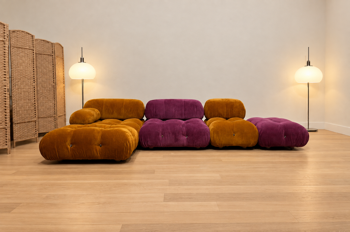 NIEUWSTAAT B&B Italia Camaleonda Oker/Paars | NP €27.500