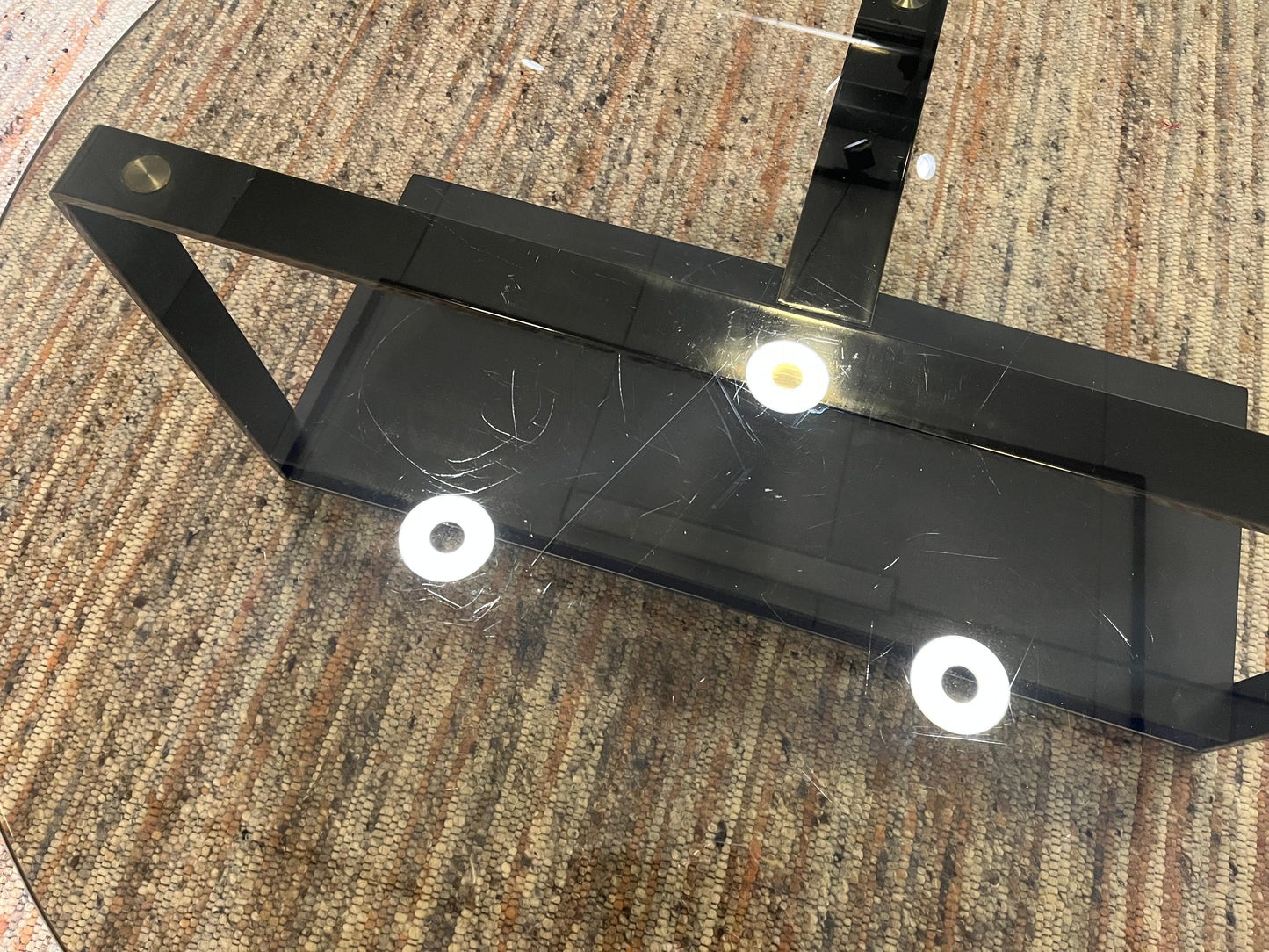 Minotti Low Console Glazen Salontafel