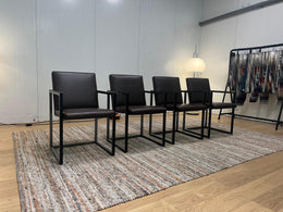 NIEUWSTAAT 4x Leolux Window Eetkamerstoel Leer
