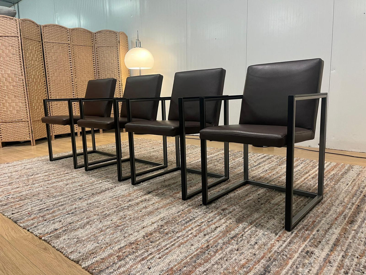 NIEUWSTAAT 4x Leolux Window Eetkamerstoel Leer