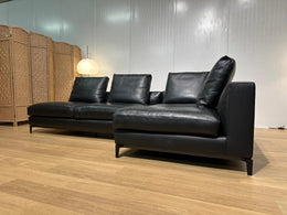ZGAN Minotti Andersen Hoekbank Zwart Leer NP €27.5k