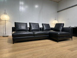 ZGAN Minotti Andersen Hoekbank Zwart Leer NP €27.5k