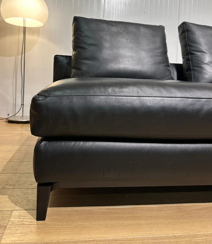 ZGAN Minotti Andersen Hoekbank Zwart Leer NP €27.5k