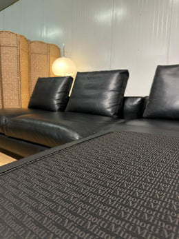 ZGAN Minotti Andersen Hoekbank Zwart Leer NP €27.5k