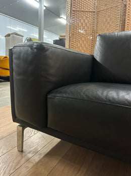 Leolux Bellice Hoekbank Zwart Leer – Nieuwstaat