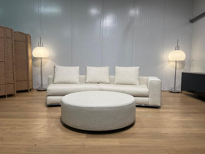 Minotti Hamilton Hoekbank + Hocker – Ecru Bouclé | Refurbished