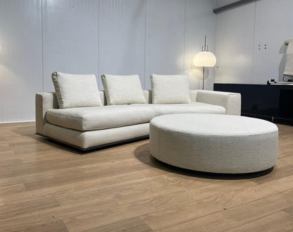 Minotti Hamilton Hoekbank + Hocker – Ecru Bouclé | Refurbished