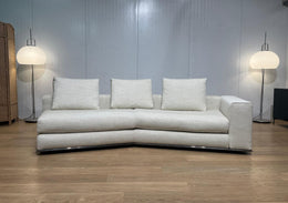 Minotti Hamilton Hoekbank + Hocker – Ecru Bouclé | Refurbished