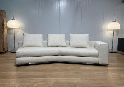 Minotti Hamilton Hoekbank + Hocker – Ecru Bouclé | Refurbished