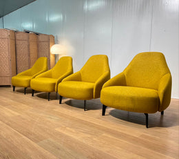 Nieuwstaat 4x Leolux Jill Fauteuil Geel