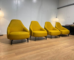 Nieuwstaat 4x Leolux Jill Fauteuil Geel