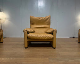 Nieuwstaat Cassina Maralunga Fauteuil Bruin Leer