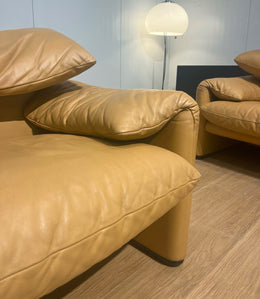 Nieuwstaat Cassina Maralunga Fauteuil Bruin Leer
