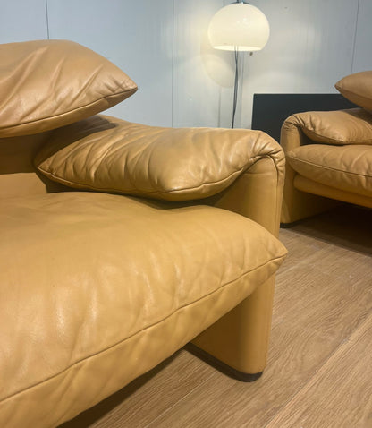 Nieuwstaat Cassina Maralunga Fauteuil Bruin Leer