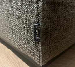ZGAN Minotti Andersen Hoekbank Taupe + Hocker - NP €35.000