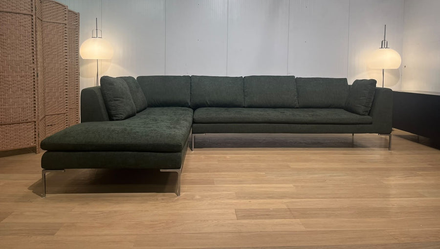 NIEUW B&B Italia Charles Hoekbank Groen + GARANTIE