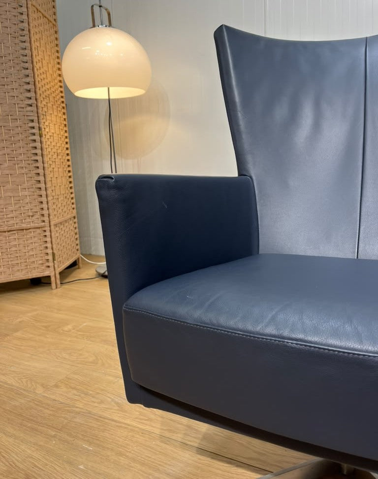 ZGAN 2x Montis Romeo Fauteuil Donkerblauw Leer + GARANTIE