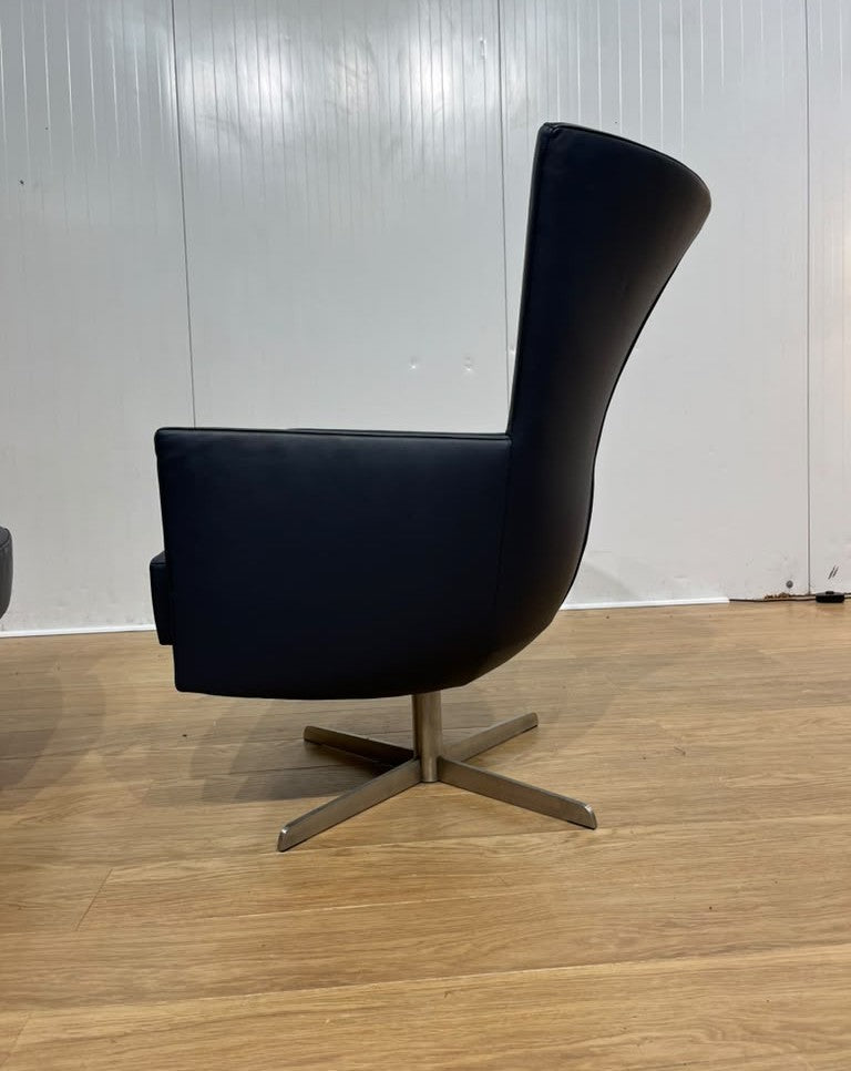 ZGAN 2x Montis Romeo Fauteuil Donkerblauw Leer + GARANTIE