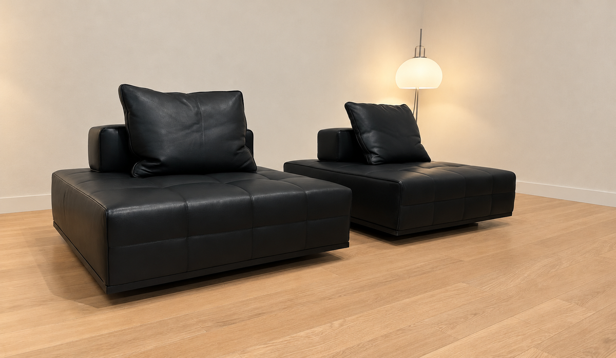 NIEUW Minotti Lawrence 2x Element Leer + GARANTIE