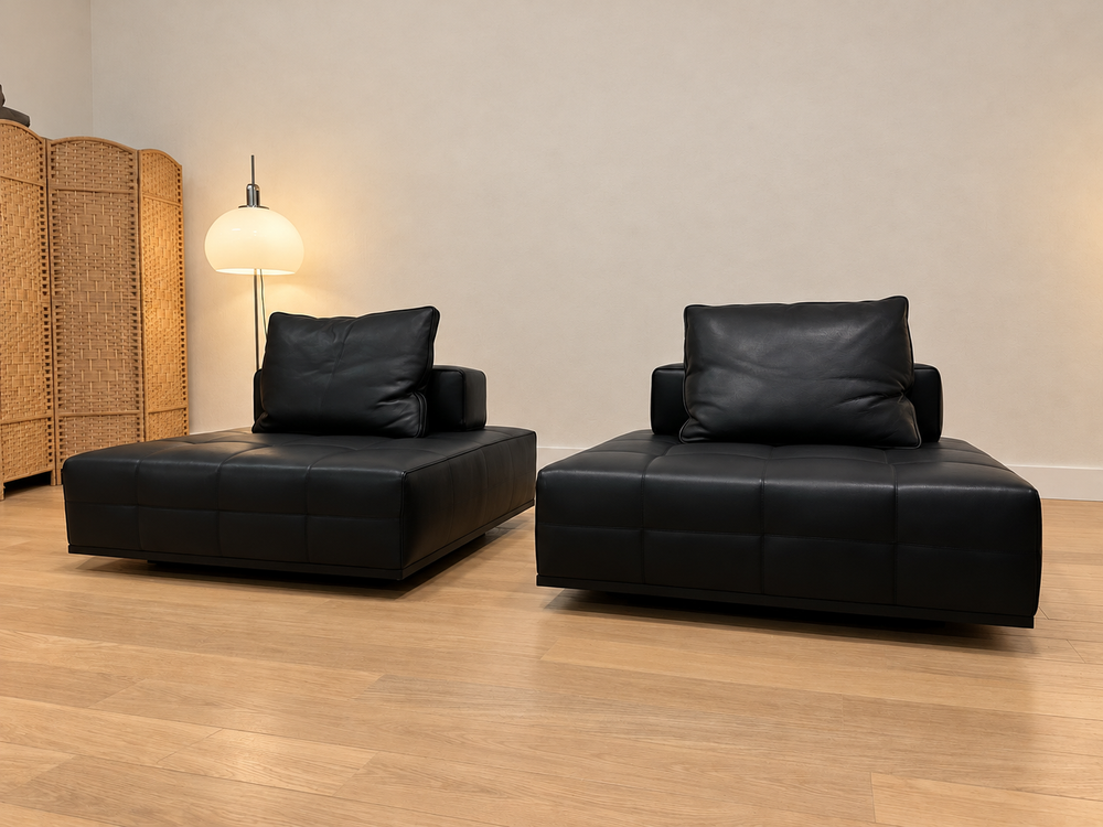 NIEUW Minotti Lawrence 2x Element Leer + GARANTIE