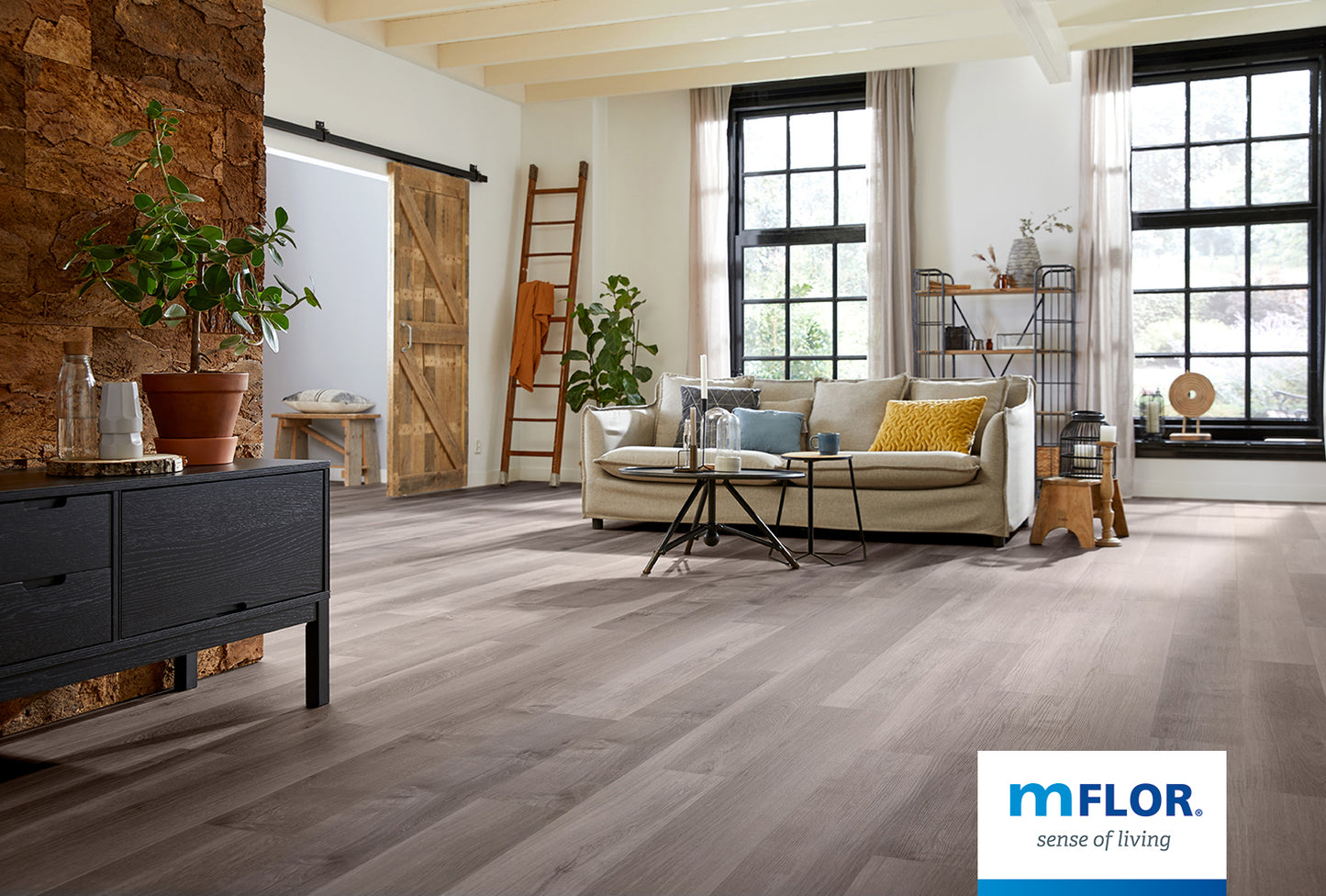 Lijm PVC mFLOR Broad Leaf 41817 Smoky Sycamore