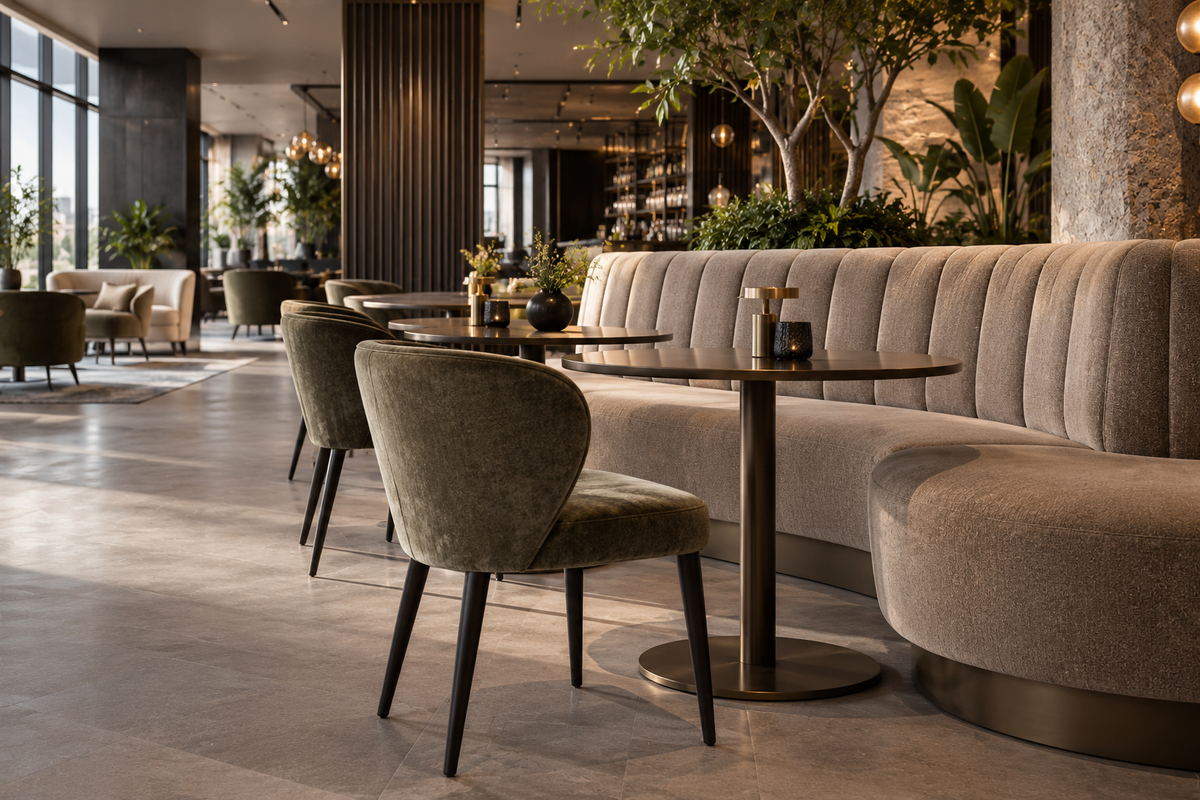 Projectstoffering voor horeca hotels en zakelijke interieurs